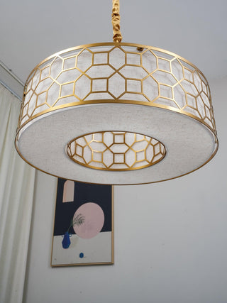 Arshaor Suspension Ronde en Cuivre et Verre Élégante
