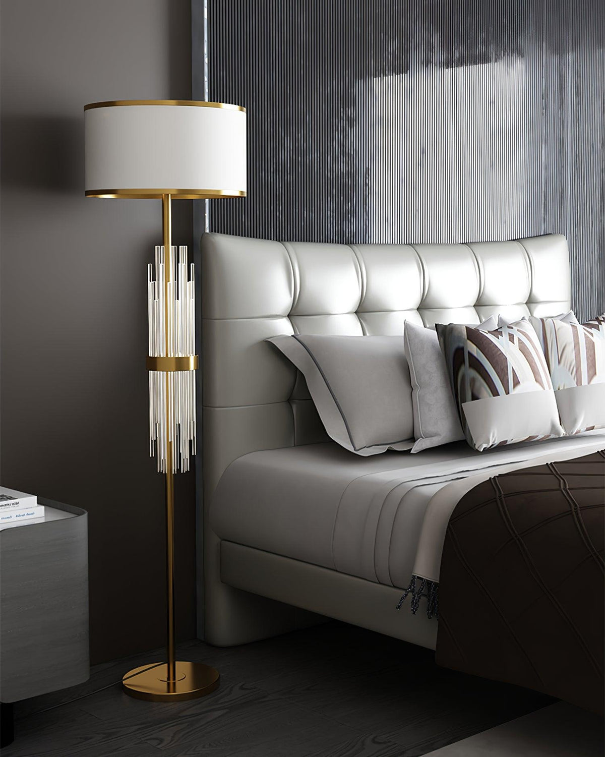 Regalian Lampadaire en Tissu Contemporaine