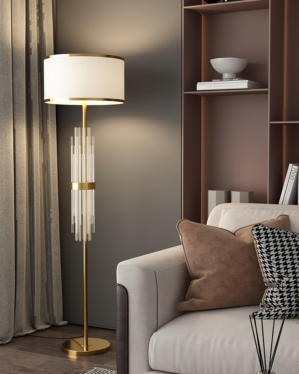 Regalian Lampadaire en Tissu Contemporaine