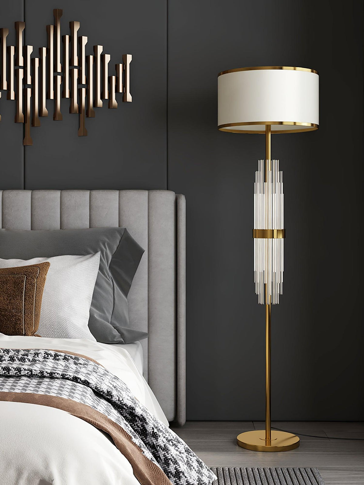 Regalian Lampadaire en Tissu Contemporaine
