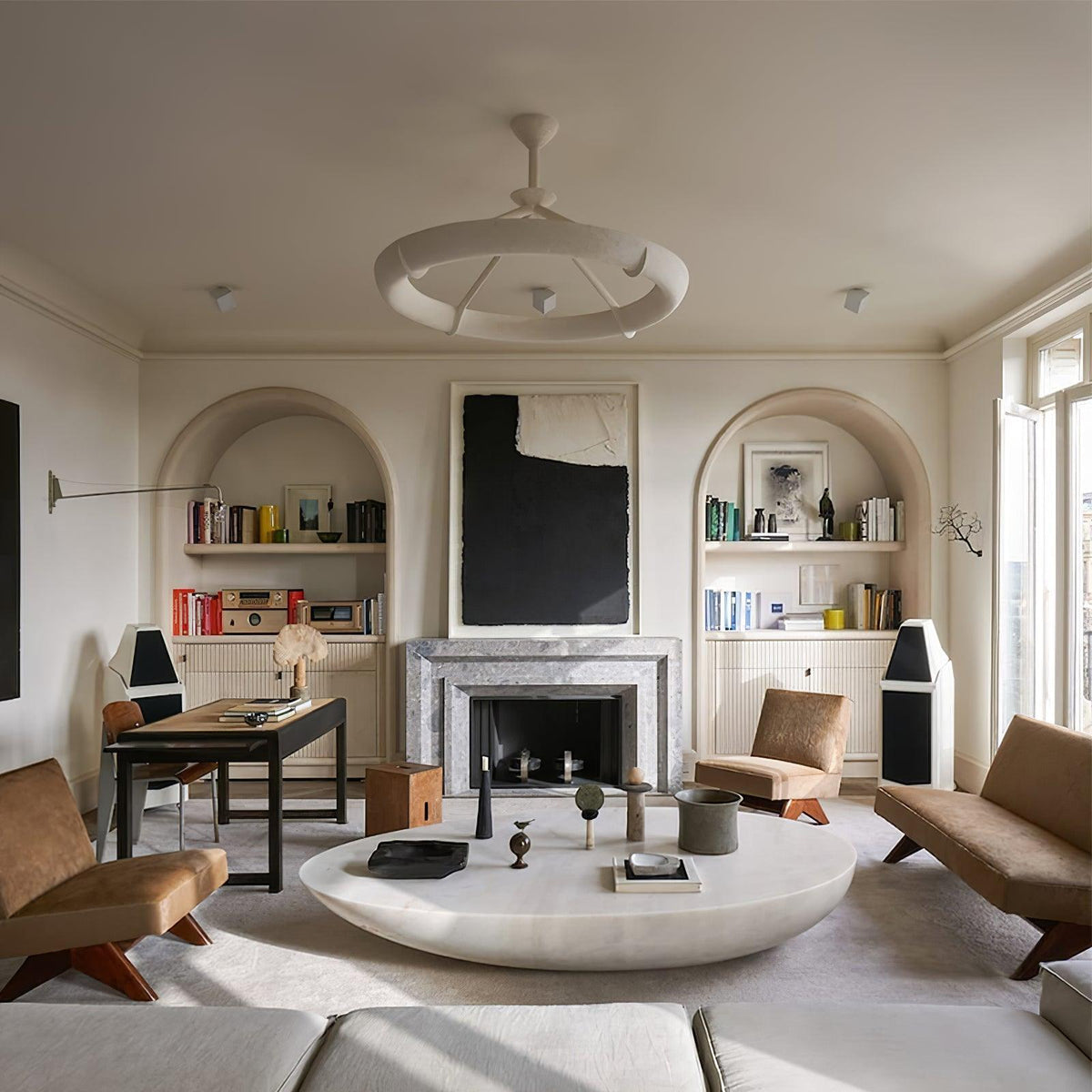 Tinsley Plaster Chandelier-Neutral Decor