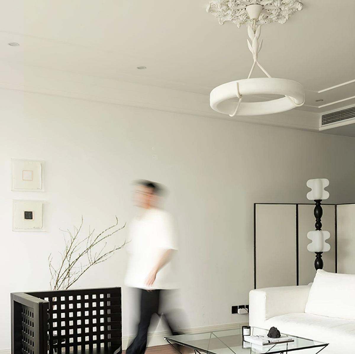 Tinsley Plaster Chandelier-Neutral Decor