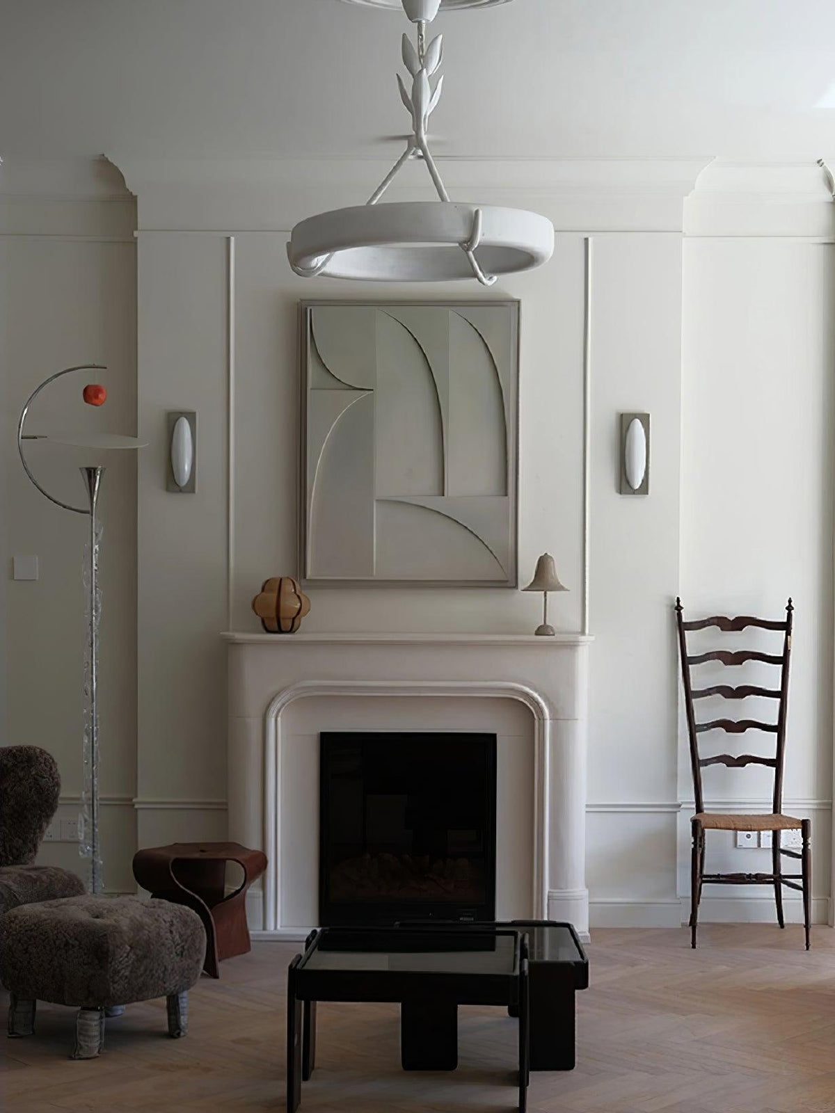Tinsley Plaster Chandelier-Neutral Decor