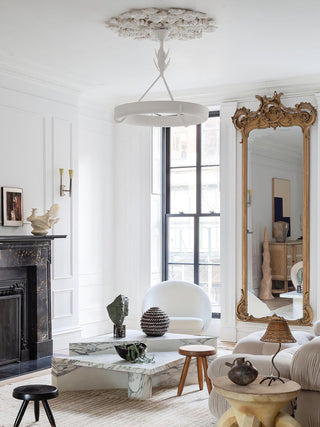 Tinsley Plaster Chandelier-Neutral Decor