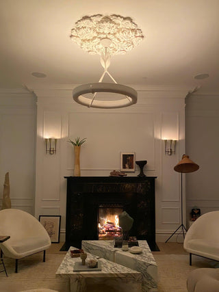 Tinsley Plaster Chandelier-Neutral Decor