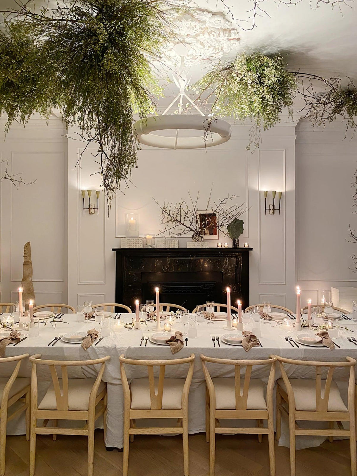 Tinsley Plaster Chandelier-Neutral Decor