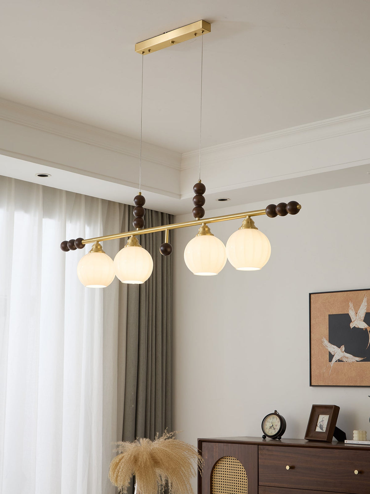 Soleon Suspension Nordique en Verre et Bois