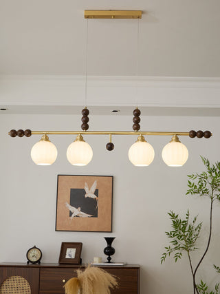 Zerinen Suspension Nordique en Verre et Bois