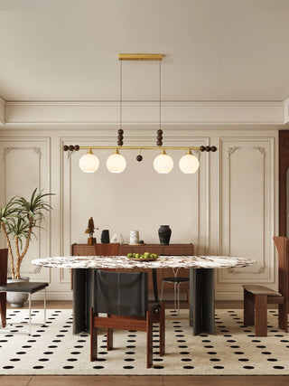 Zerinen Suspension Nordique en Verre et Bois