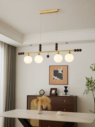 Zerinen Suspension Nordique en Verre et Bois