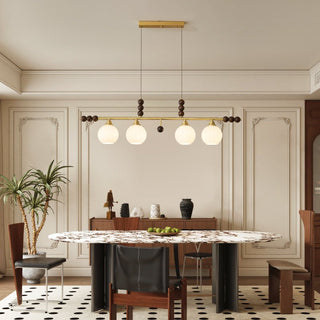 Zerinen Suspension Nordique en Verre et Bois
