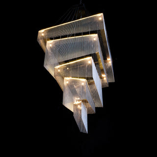Caeluvyn Lustre Métallique à Chaîne et Franges Postmoderne