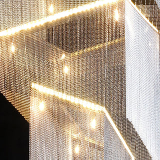 Caeluvyn Lustre Métallique à Chaîne et Franges Postmoderne