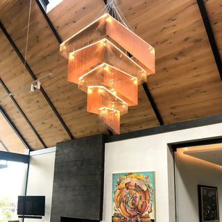 Caeluvyn Lustre Métallique à Chaîne et Franges Postmoderne