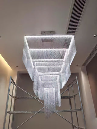 Caeluvyn Lustre Métallique à Chaîne et Franges Postmoderne