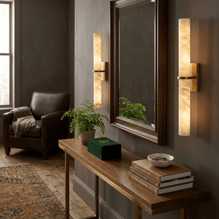 Aluna Alabaster Bar Wall Light-Neutral Decor
