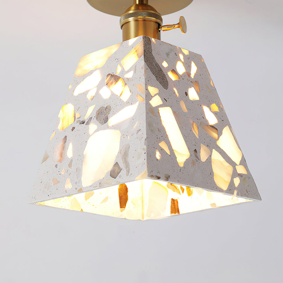 Alvaro Ceiling Lamp, Model C, turned on, creating a cozy ambiance.