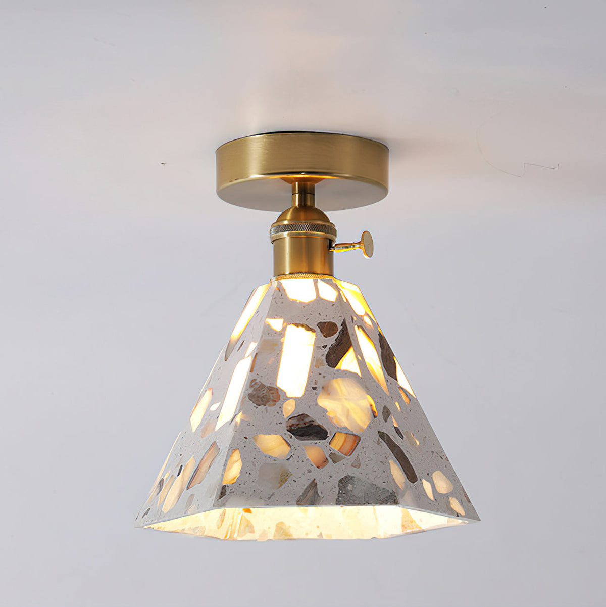 Alvaro Ceiling Lamp, Model A, turned on to show the light diffusion.