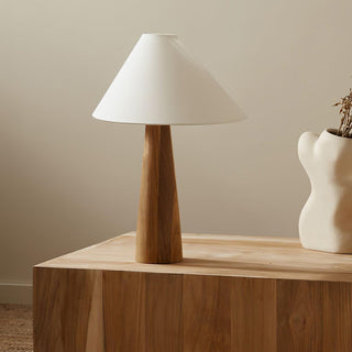 Mirose Lampe de Table en Bois Et Tissu Rustique
