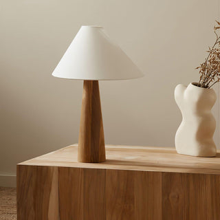 Mirose Lampe de Table en Bois Et Tissu Rustique