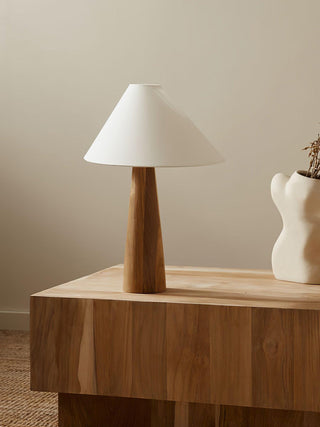 Mirose Lampe de Table en Bois Et Tissu Rustique