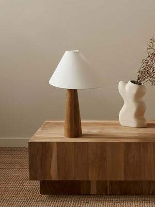 Mirose Lampe de Table en Bois Et Tissu Rustique