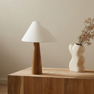 Mirose Lampe de Table en Bois Et Tissu Rustique