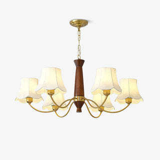 Lustra Lustre Laiton Tissu Bras Courbés