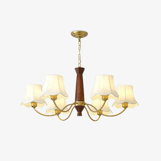 Lustra Lustre Laiton Tissu Bras Courbés