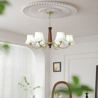 Lustra Lustre Laiton Tissu Bras Courbés