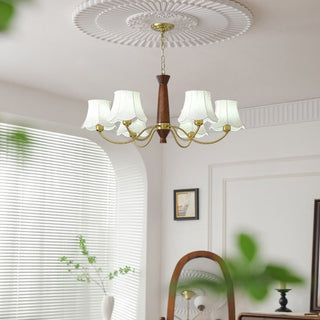 Lustra Lustre Laiton Tissu Bras Courbés