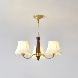 Lustra Lustre Laiton Tissu Bras Courbés