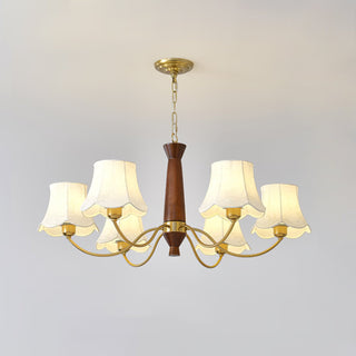 Lustra Lustre Laiton Tissu Bras Courbés