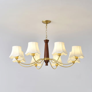 Lustra Lustre Laiton Tissu Bras Courbés