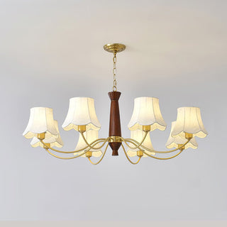 Lustra Lustre Laiton Tissu Bras Courbés