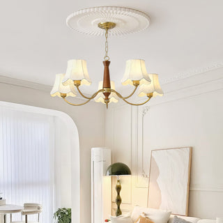 Lustra Lustre Laiton Tissu Bras Courbés