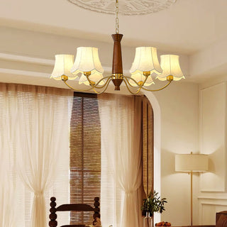 Lustra Lustre Laiton Tissu Bras Courbés