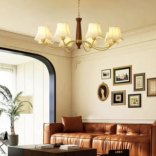 Lustra Lustre Laiton Tissu Bras Courbés
