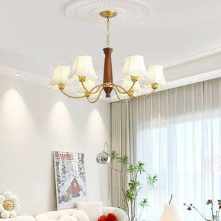 Lustra Lustre Laiton Tissu Bras Courbés