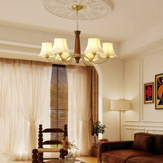 Lustra Lustre Laiton Tissu Bras Courbés