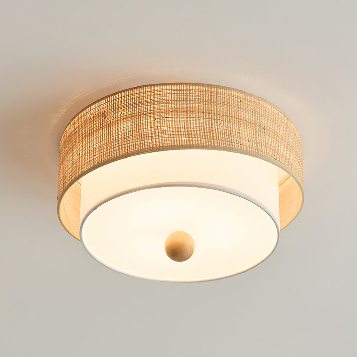 A 50cm diameter version of the Amara Drum Flush Mount.