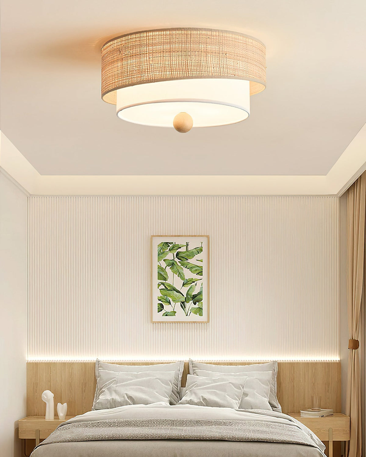 Amara Drum Flush Mount in a hallway setting.