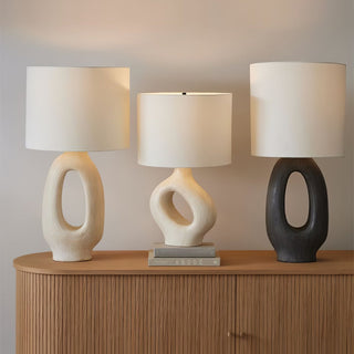 Lumestic Lampe de Table Sculpturale en Résine Et Tissu