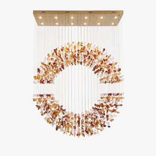 Amber Crystal Halo Chandelier-Neutral Decor