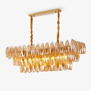 Aurora Lustre Rectangulaire en Verre Prism Ambre Superposé