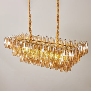 Aurora Lustre Rectangulaire en Verre Prism Ambre Superposé