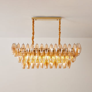 Aurora Lustre Rectangulaire en Verre Prism Ambre Superposé