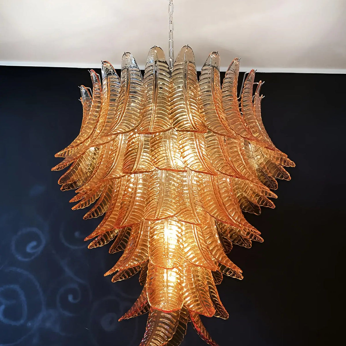 Rosilia Lustre en Verre de Murano Ambre