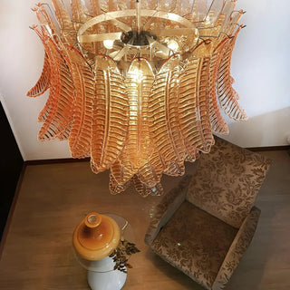 Aurora Lustre en Verre de Murano Ambre