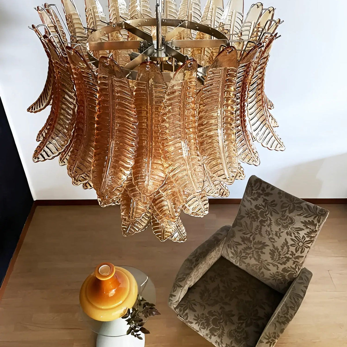Rosilia Lustre en Verre de Murano Ambre